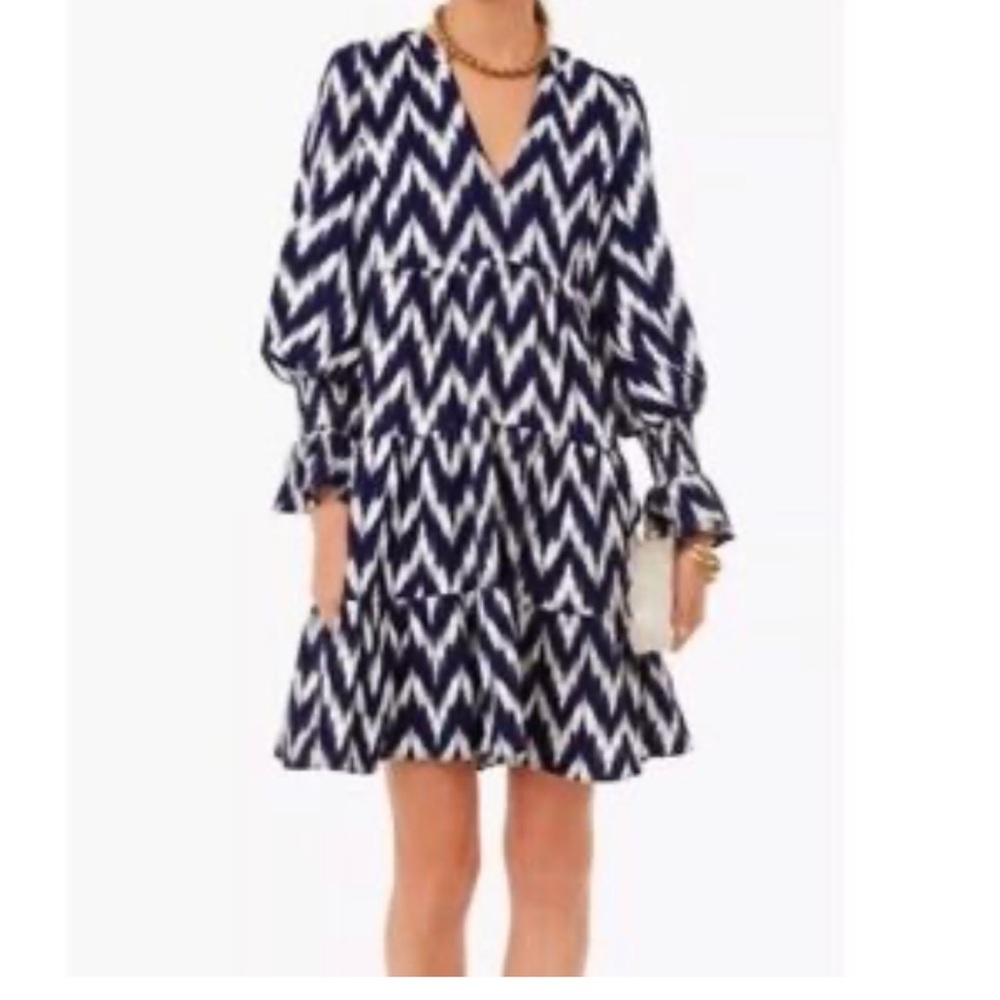 Pomander Place Tuckernuck Navy Ikat Dress Small